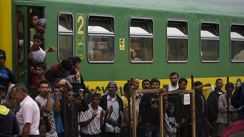 Syrian refugees strike in front of Budapest Keleti railway station. Refugee crisis. Budapest, Hungary, Central Europe, 4 September 2015 (Mstyslav Chernov, CC BY-SA 4.0)